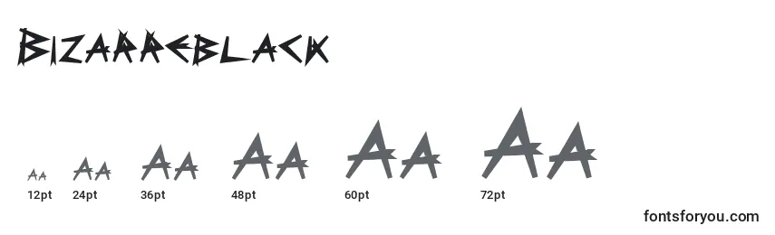 Bizarreblack Font Sizes