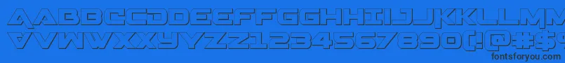 Gemina3D Font – Black Fonts on Blue Background