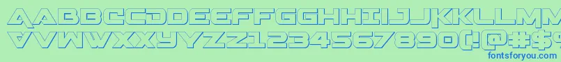 Gemina3D Font – Blue Fonts on Green Background