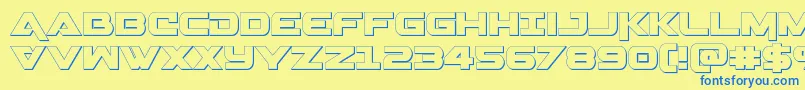 Gemina3D Font – Blue Fonts on Yellow Background
