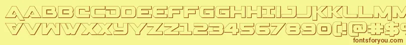 Gemina3D Font – Brown Fonts on Yellow Background