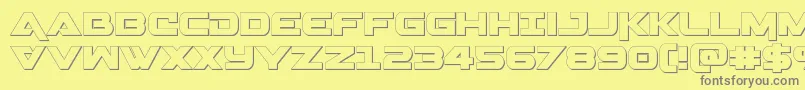 Gemina3D Font – Gray Fonts on Yellow Background