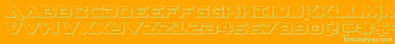 Gemina3D Font – Green Fonts on Orange Background