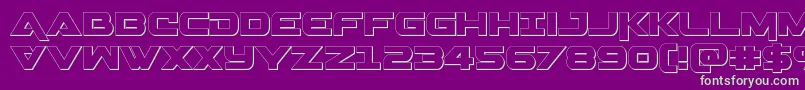 Gemina3D Font – Green Fonts on Purple Background