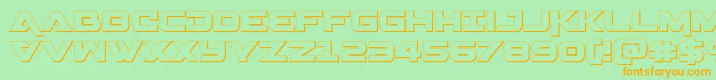 Gemina3D Font – Orange Fonts on Green Background