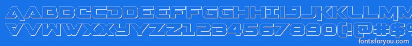 Gemina3D Font – Pink Fonts on Blue Background