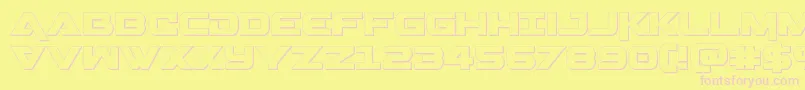 Gemina3D Font – Pink Fonts on Yellow Background