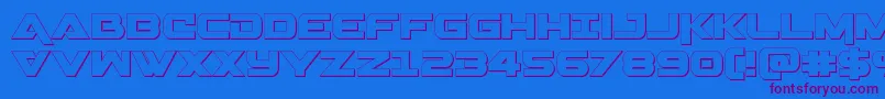 Gemina3D Font – Purple Fonts on Blue Background