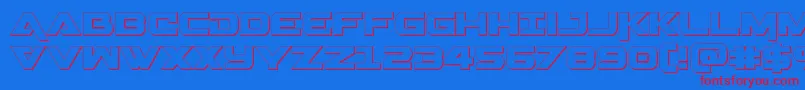 Gemina3D Font – Red Fonts on Blue Background