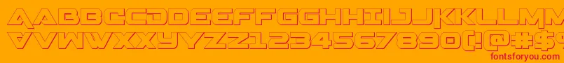 Gemina3D Font – Red Fonts on Orange Background