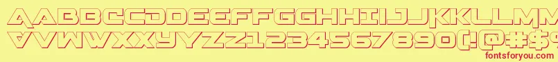 Gemina3D-Schriftart – Rote Schriften auf gelbem Hintergrund