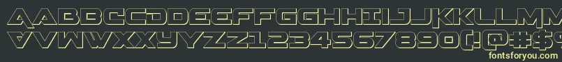 Gemina3D Font – Yellow Fonts on Black Background