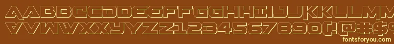 Gemina3D Font – Yellow Fonts on Brown Background