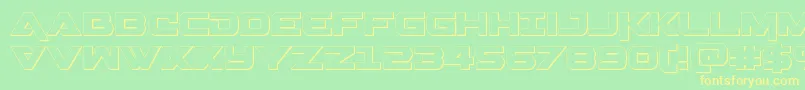 Gemina3D Font – Yellow Fonts on Green Background