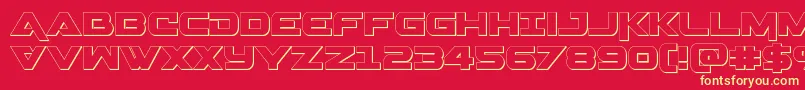 Gemina3D Font – Yellow Fonts on Red Background