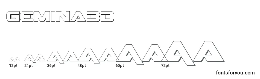 Размеры шрифта Gemina3D