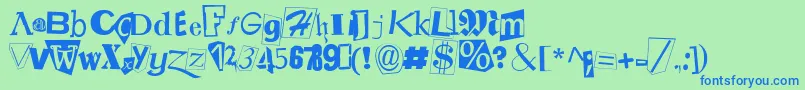 Подробнее о шрифте Ransomnote Шрифт Ransomnote – синие шрифты на зелёном фоне