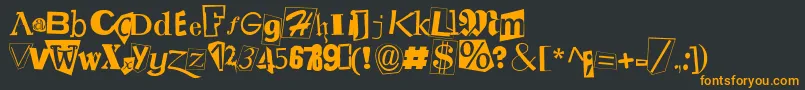 Ransomnote Font – Orange Fonts on Black Background