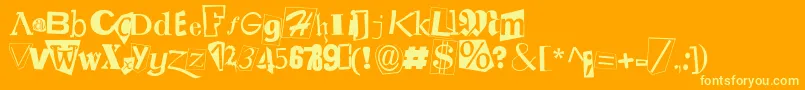 Ransomnote Font – Yellow Fonts on Orange Background