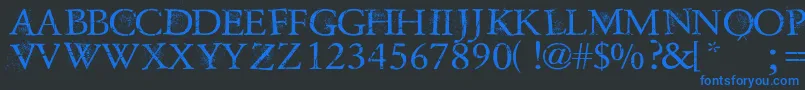 DustOverhaulPersonnalUseVersion Font – Blue Fonts on Black Background