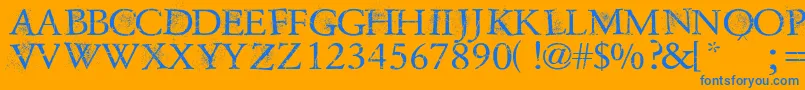 DustOverhaulPersonnalUseVersion Font – Blue Fonts on Orange Background