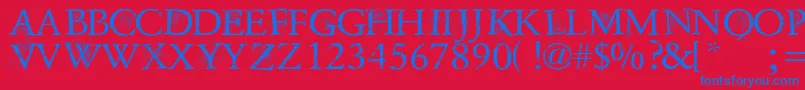 DustOverhaulPersonnalUseVersion Font – Blue Fonts on Red Background