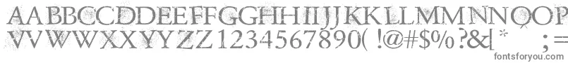 DustOverhaulPersonnalUseVersion-fontti – harmaat kirjasimet valkoisella taustalla