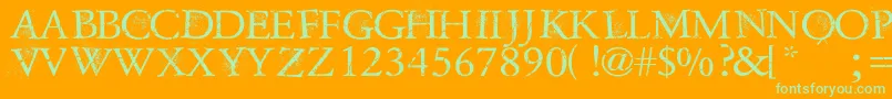 DustOverhaulPersonnalUseVersion Font – Green Fonts on Orange Background