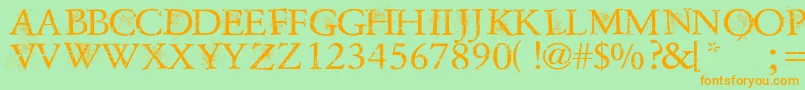 DustOverhaulPersonnalUseVersion Font – Orange Fonts on Green Background