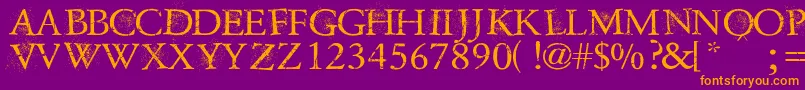 DustOverhaulPersonnalUseVersion Font – Orange Fonts on Purple Background