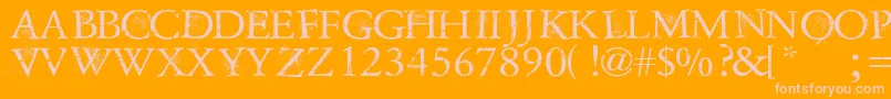 DustOverhaulPersonnalUseVersion Font – Pink Fonts on Orange Background