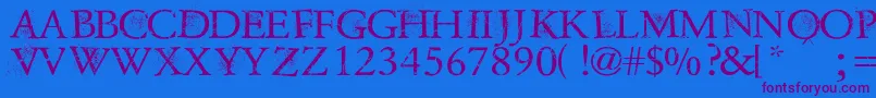 DustOverhaulPersonnalUseVersion Font – Purple Fonts on Blue Background