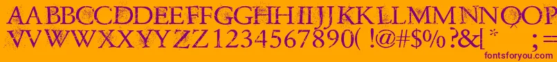 DustOverhaulPersonnalUseVersion Font – Purple Fonts on Orange Background