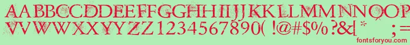 DustOverhaulPersonnalUseVersion Font – Red Fonts on Green Background