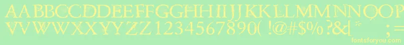 DustOverhaulPersonnalUseVersion Font – Yellow Fonts on Green Background