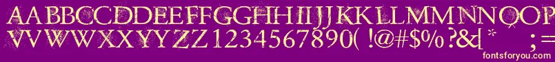 DustOverhaulPersonnalUseVersion Font – Yellow Fonts on Purple Background