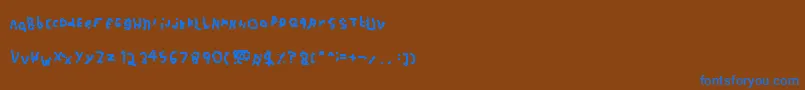 フォントSdAutoPilot – 茶色の背景に青い文字