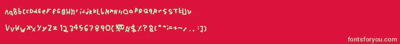 フォントSdAutoPilot – 赤い背景に緑の文字