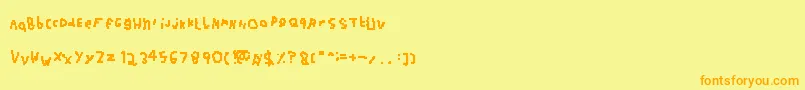 フォントSdAutoPilot – オレンジの文字が黄色の背景にあります。