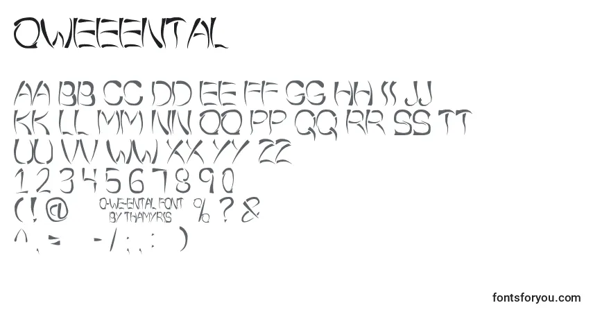 Czcionka OWeeEntal – alfabet, cyfry, specjalne znaki