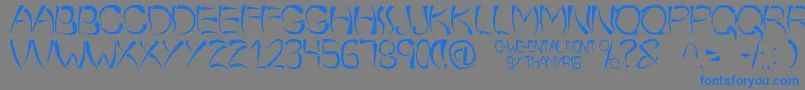 OWeeEntal Font – Blue Fonts on Gray Background