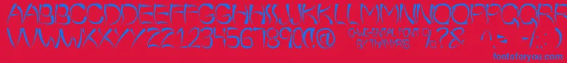 OWeeEntal Font – Blue Fonts on Red Background