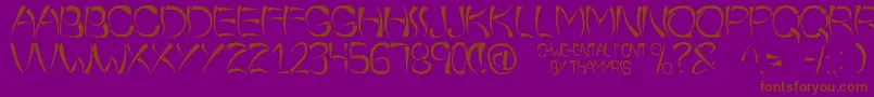 OWeeEntal Font – Brown Fonts on Purple Background