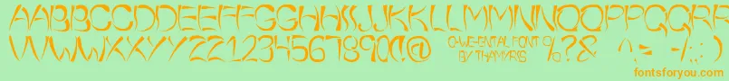 OWeeEntal Font – Orange Fonts on Green Background