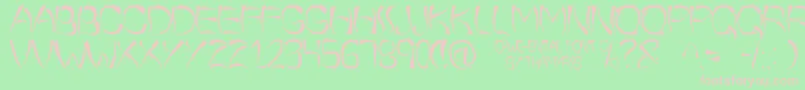 OWeeEntal Font – Pink Fonts on Green Background