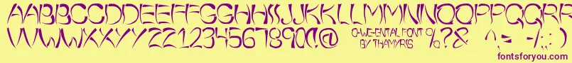 OWeeEntal Font – Purple Fonts on Yellow Background