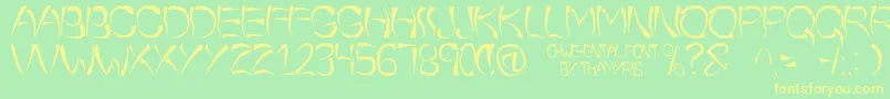 OWeeEntal Font – Yellow Fonts on Green Background