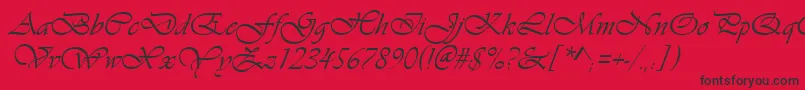 VivaldiItalic Font – Black Fonts on Red Background