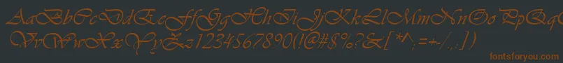 VivaldiItalic-fontti – ruskeat fontit mustalla taustalla