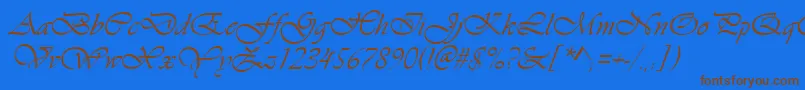 VivaldiItalic Font – Brown Fonts on Blue Background
